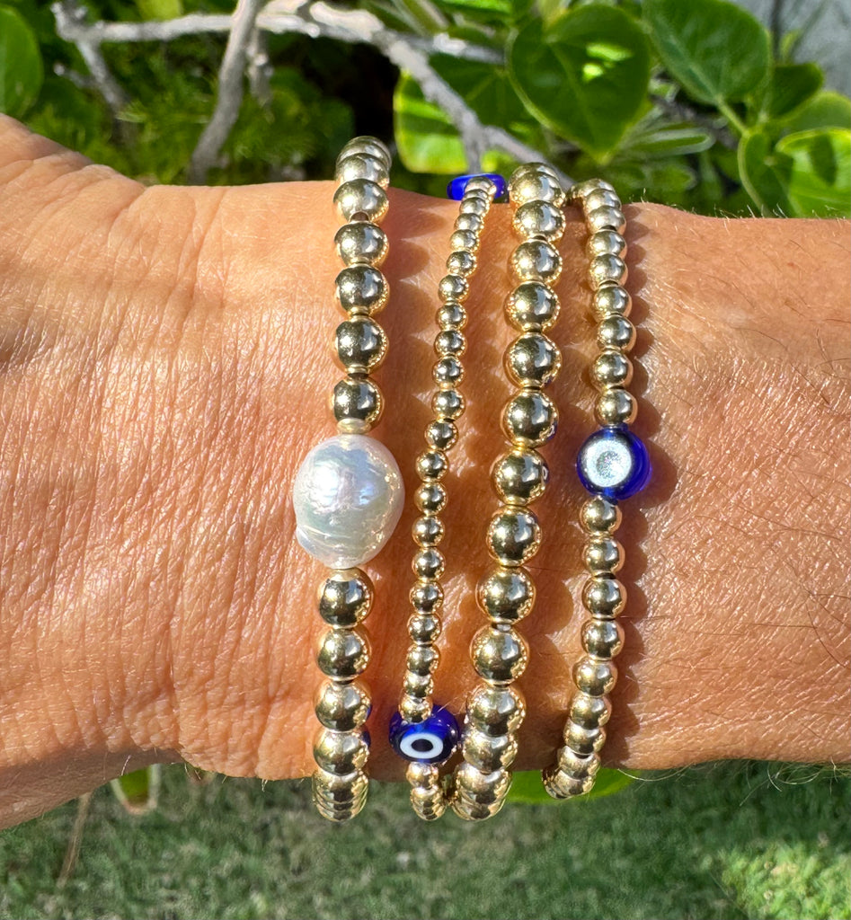 Beaded Bracelet with Evil Eye