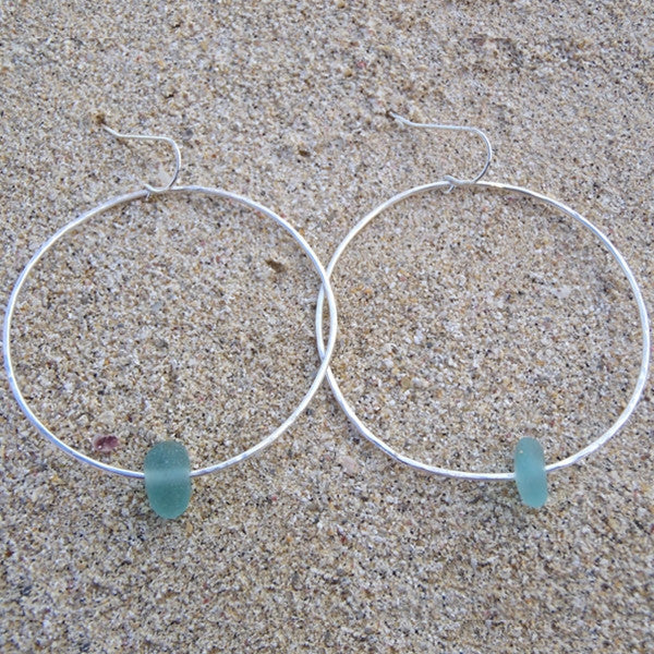 Hoops with Beach Glass
