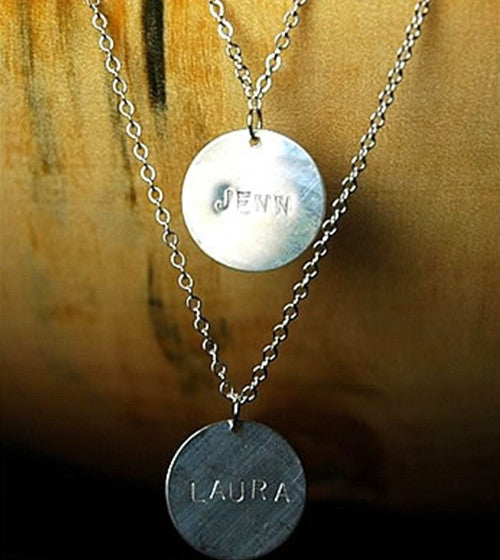 Sterling Silver Engraved Disk Necklace