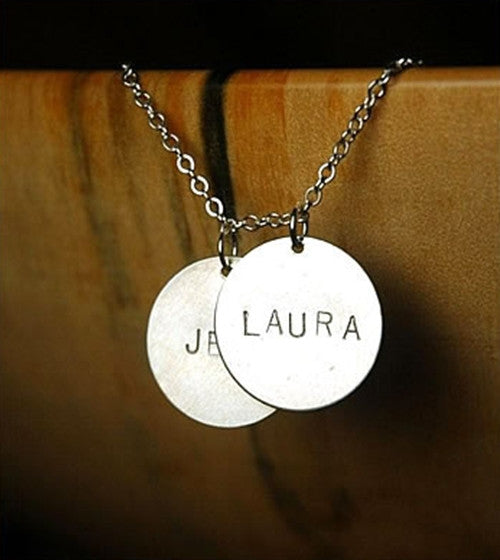 Sterling Silver Engraved Disk Necklace