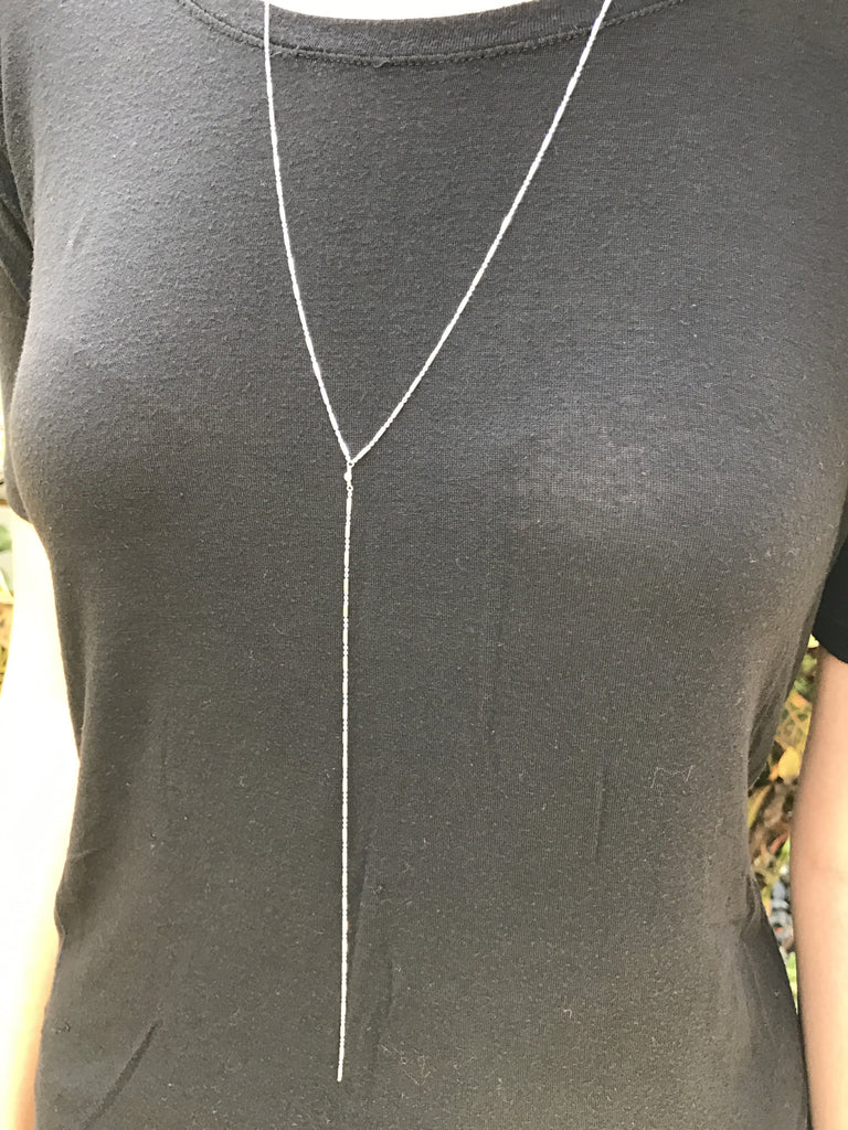 Silver Y Necklace