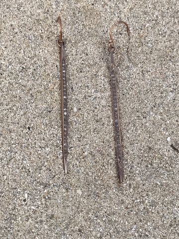 Rose Gold Pave Diamond Spike Earrings